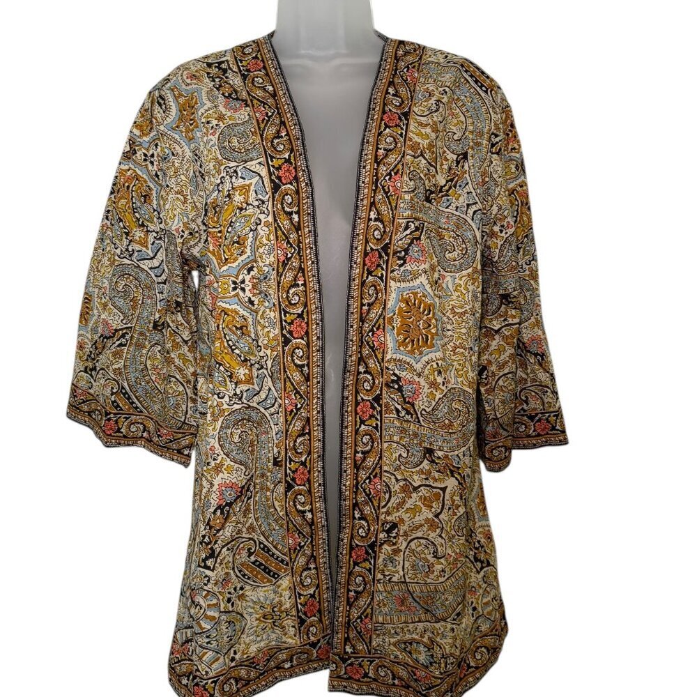 Cleobella Kaleidoscope Wrap Jacket XS/S Boho Printed Open Front Kimono - Picture 5 of 6